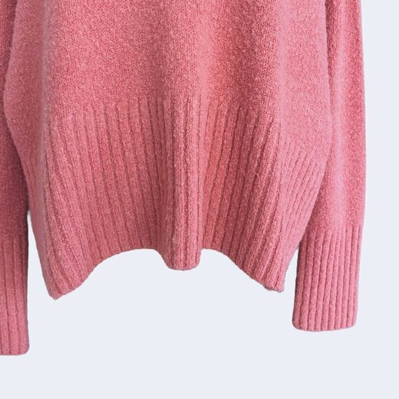 RACHEL ZOE EUC drop shoulder Wool mix turtle neck in Dusty Pink Size M - Picture 3 of 8